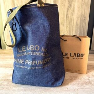 Le Labo Blue Denim Tote Bag with Minimalist Design